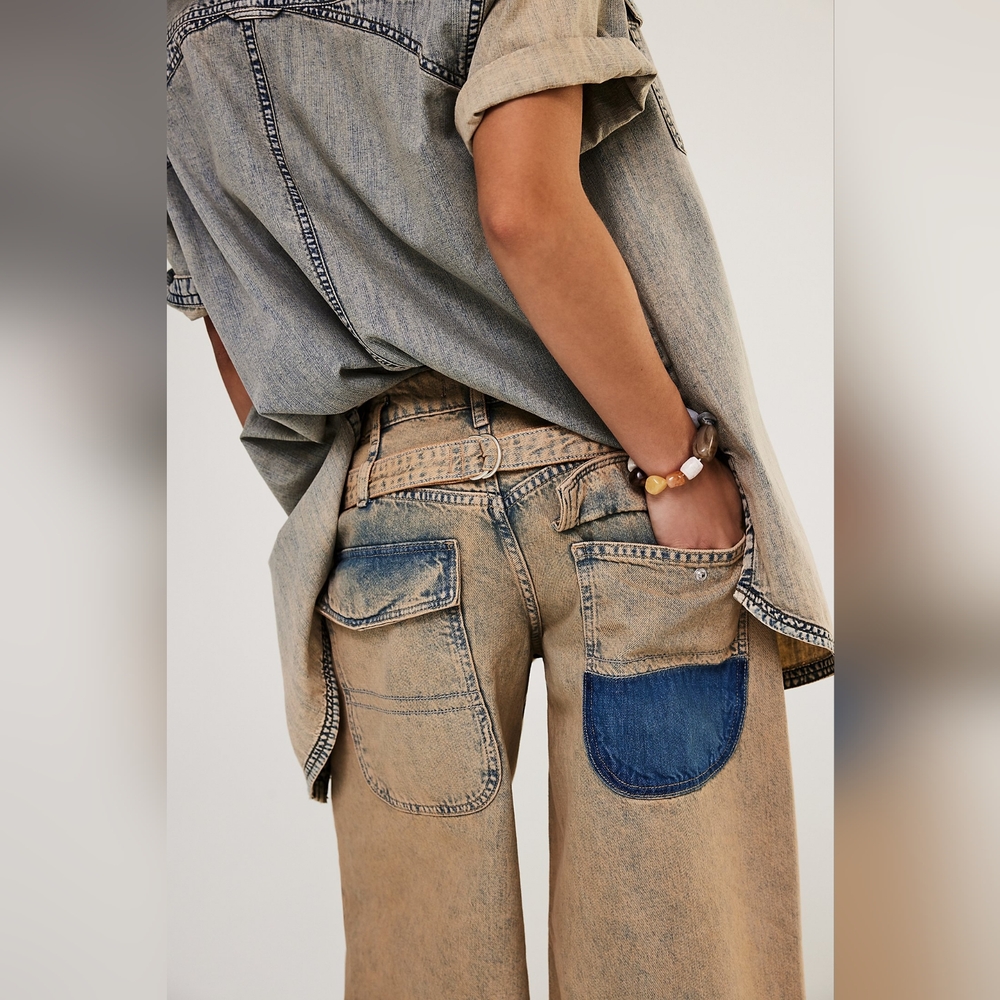 We The Free Waterfalls Baggy Wide-Leg Jeans- 28 Short - Picture 3 of 10